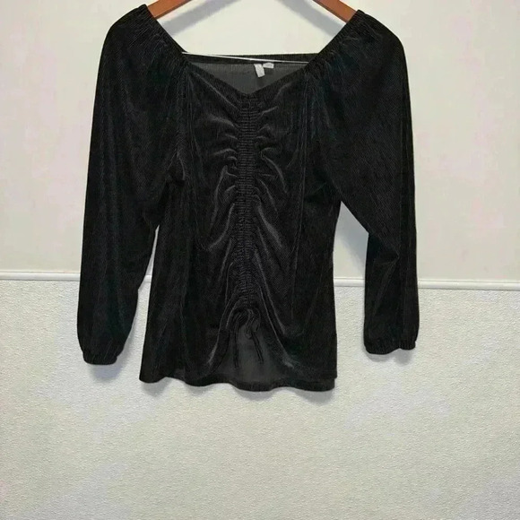 Cato Black Drawstring Blouse Top / Size M - Picture 3 of 13